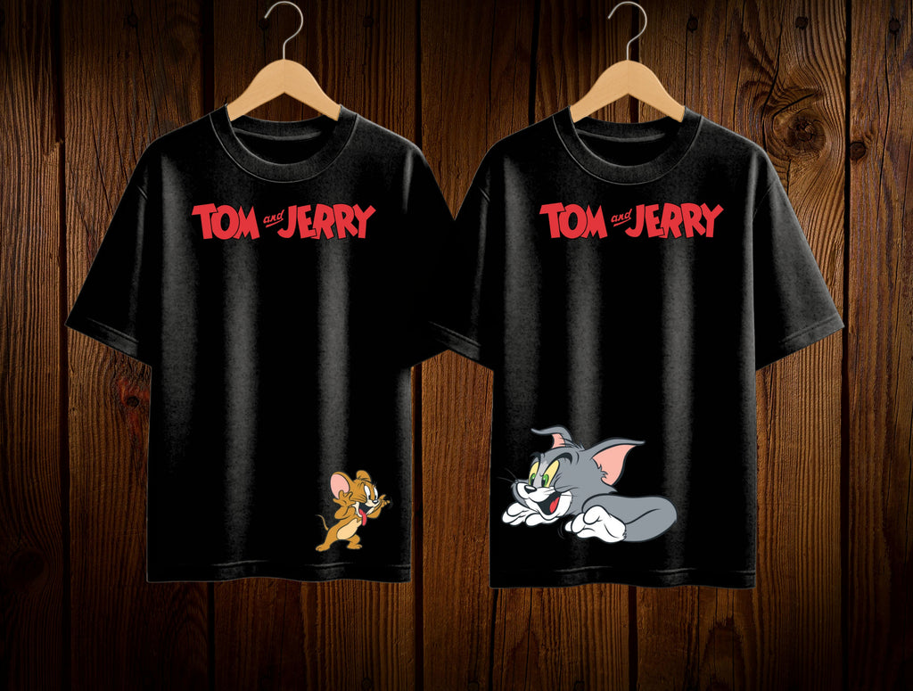 TOM&JERRY COUPLE TSHIRT| PREMIUM OVERSIZED TSHIRT | 240GSM | 100% COTTON | PACK OF 2
