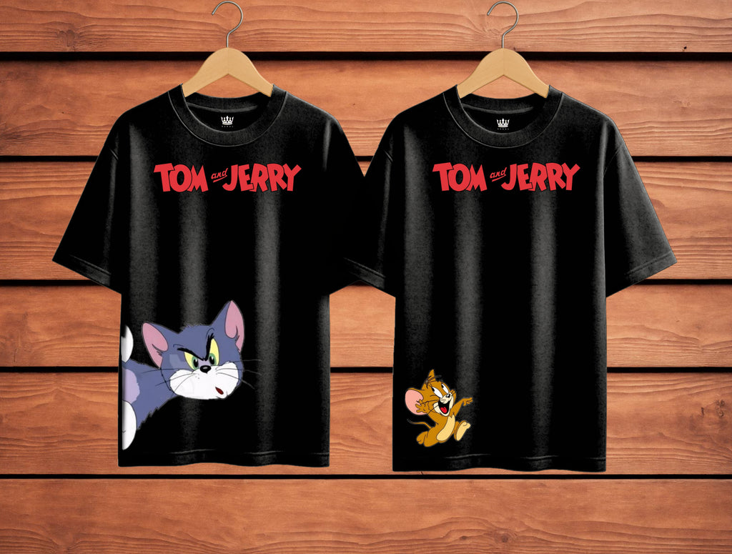 TOM&JERRY COUPLE TSHIRT| 2ND EDITION | PREMIUM OVERSIZED TSHIRT | 240GSM | 100% COTTON | PACK OF 2