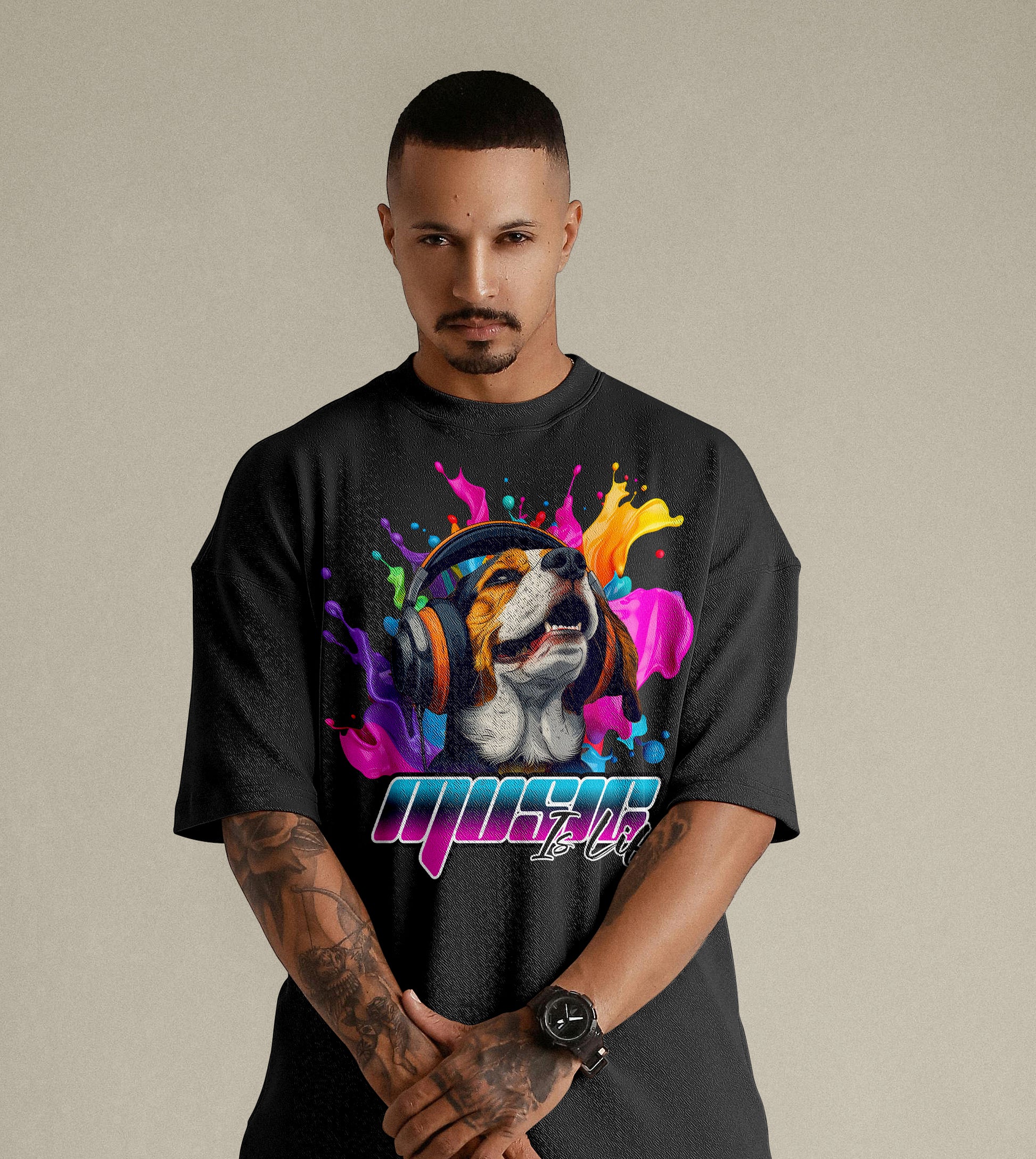 MUSIC IS LIFE | PREMIUM OVERSIZED TSHIRT | 240GSM | 100% COTTON