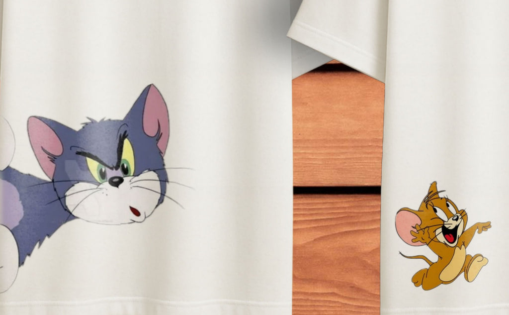 TOM&JERRY COUPLE TSHIRT| 2ND EDITION | PREMIUM OVERSIZED TSHIRT | 240GSM | 100% COTTON | PACK OF 2