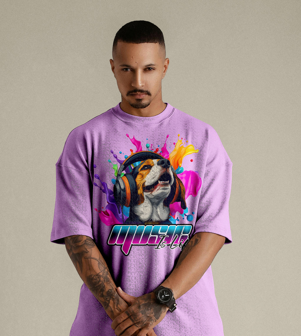MUSIC IS LIFE | PREMIUM OVERSIZED TSHIRT | 240GSM | 100% COTTON
