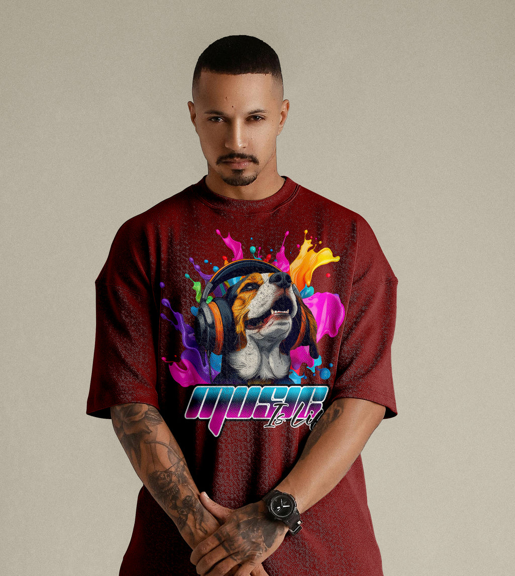 MUSIC IS LIFE | PREMIUM OVERSIZED TSHIRT | 240GSM | 100% COTTON