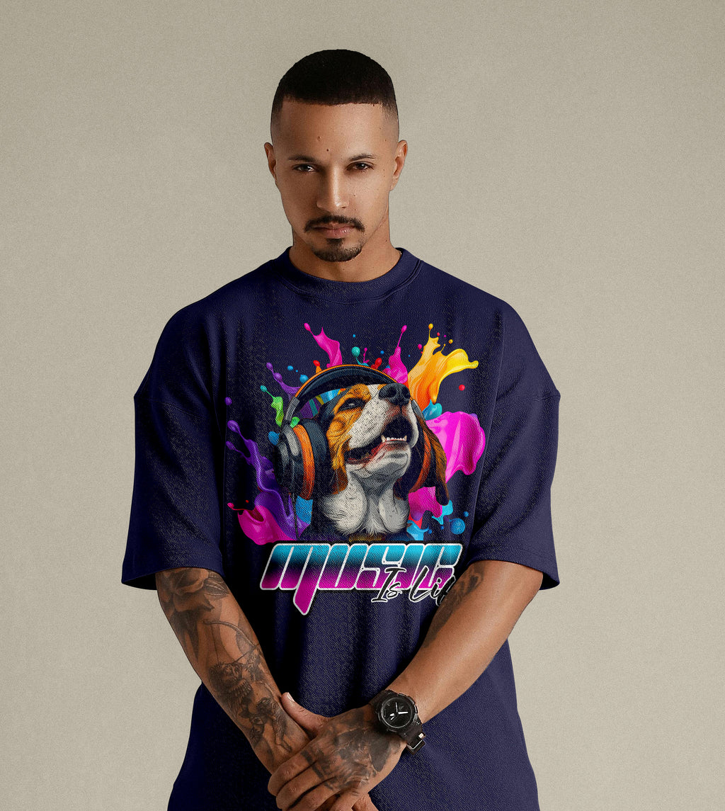 MUSIC IS LIFE | PREMIUM OVERSIZED TSHIRT | 240GSM | 100% COTTON