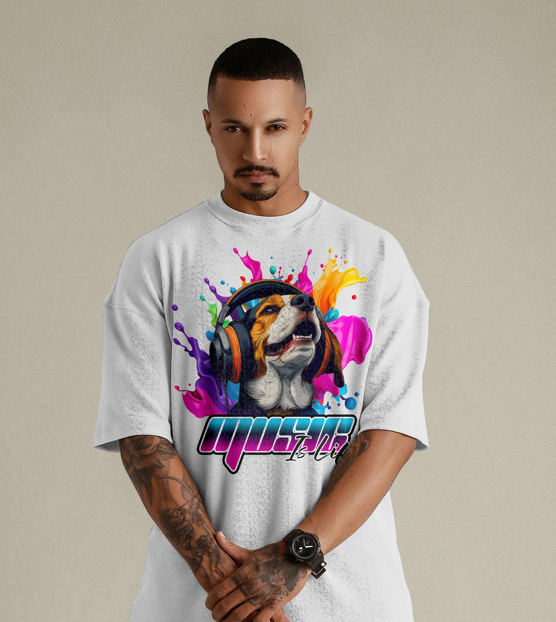 MUSIC IS LIFE | PREMIUM OVERSIZED TSHIRT | 240GSM | 100% COTTON